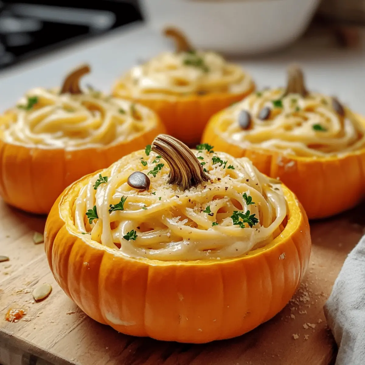 Kürbis-Alfredo-Pasta-Kessel