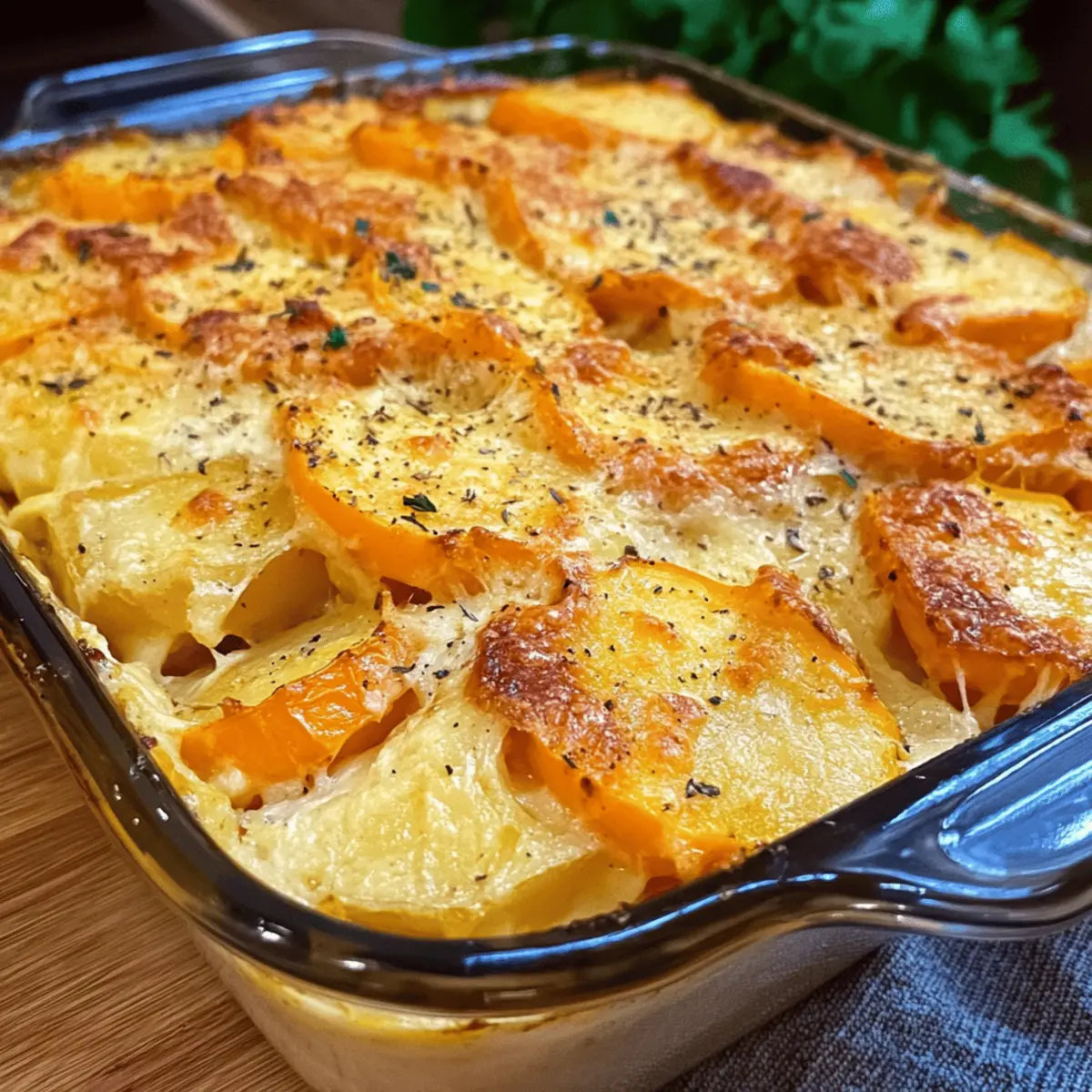 Kürbis Kartoffel Gratin
