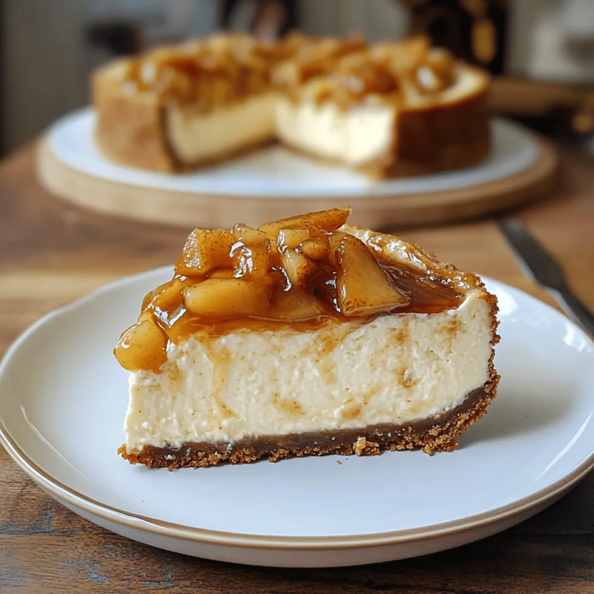 Weihnachtlicher Käsekuchen mit Bratapfel