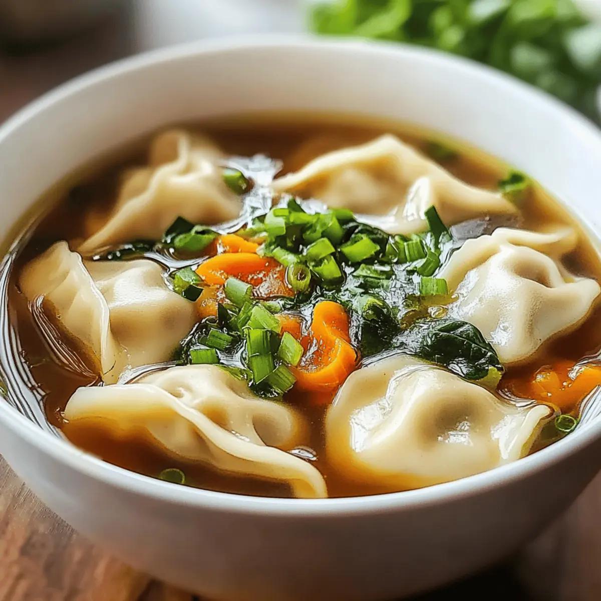 Beruhigende Teigtaschen Suppe