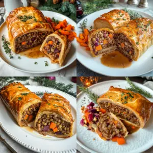 Veganer Linsenbraten im Blätterteigmantel