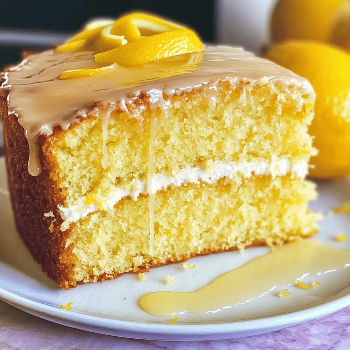 Juicy lemon cake with yogurt