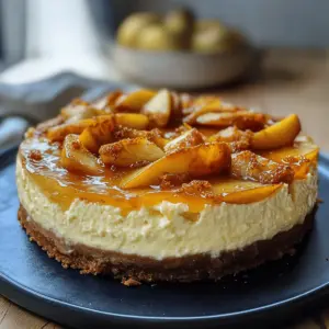 Weihnachtlicher Käsekuchen mit Bratapfel