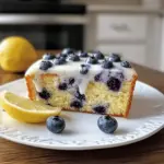 Light yogurt cake with blueberries and lemon