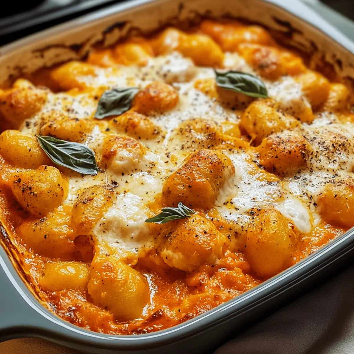 Cremiger Kürbis-Gnocchi-Auflauf