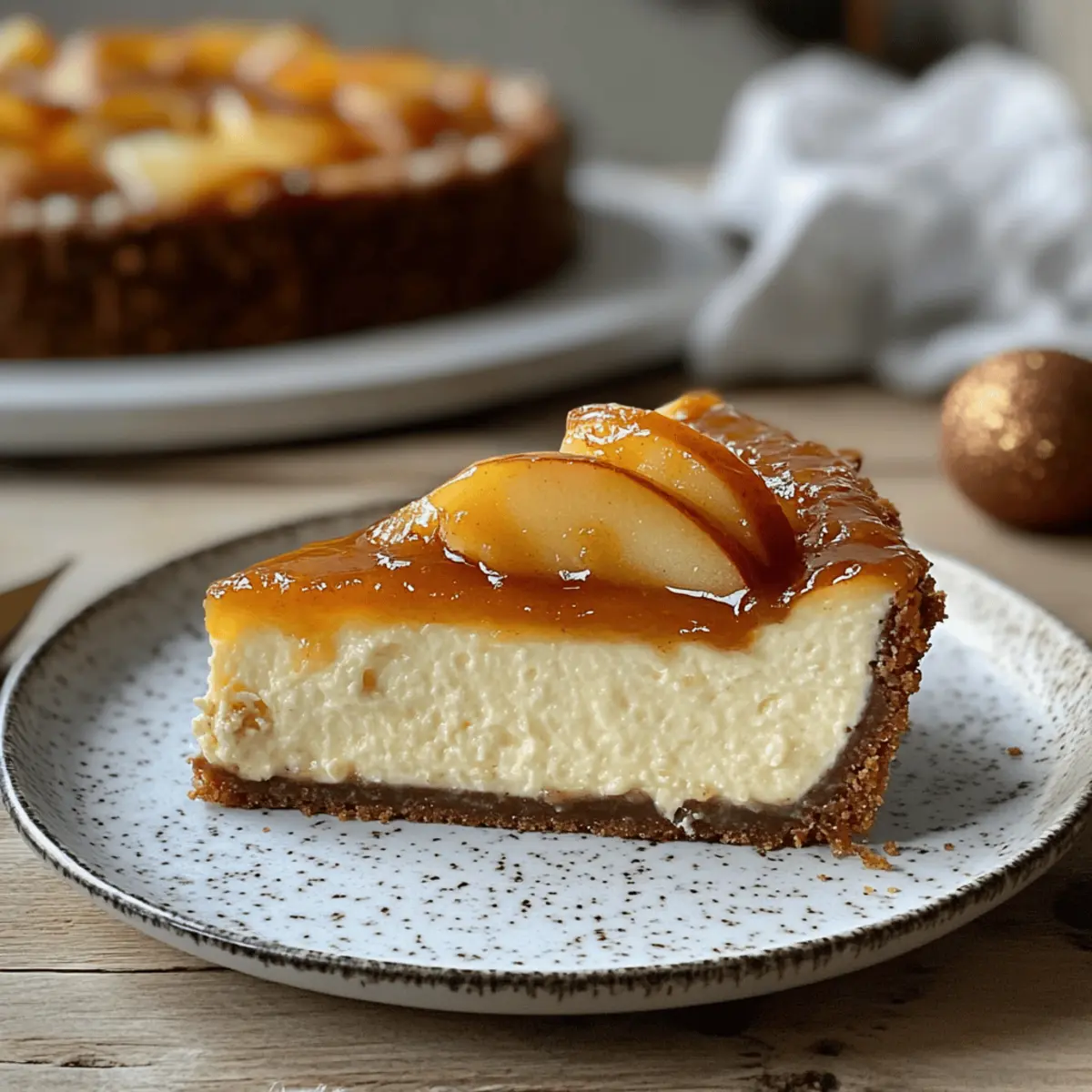 Weihnachtlicher Käsekuchen mit Bratapfel