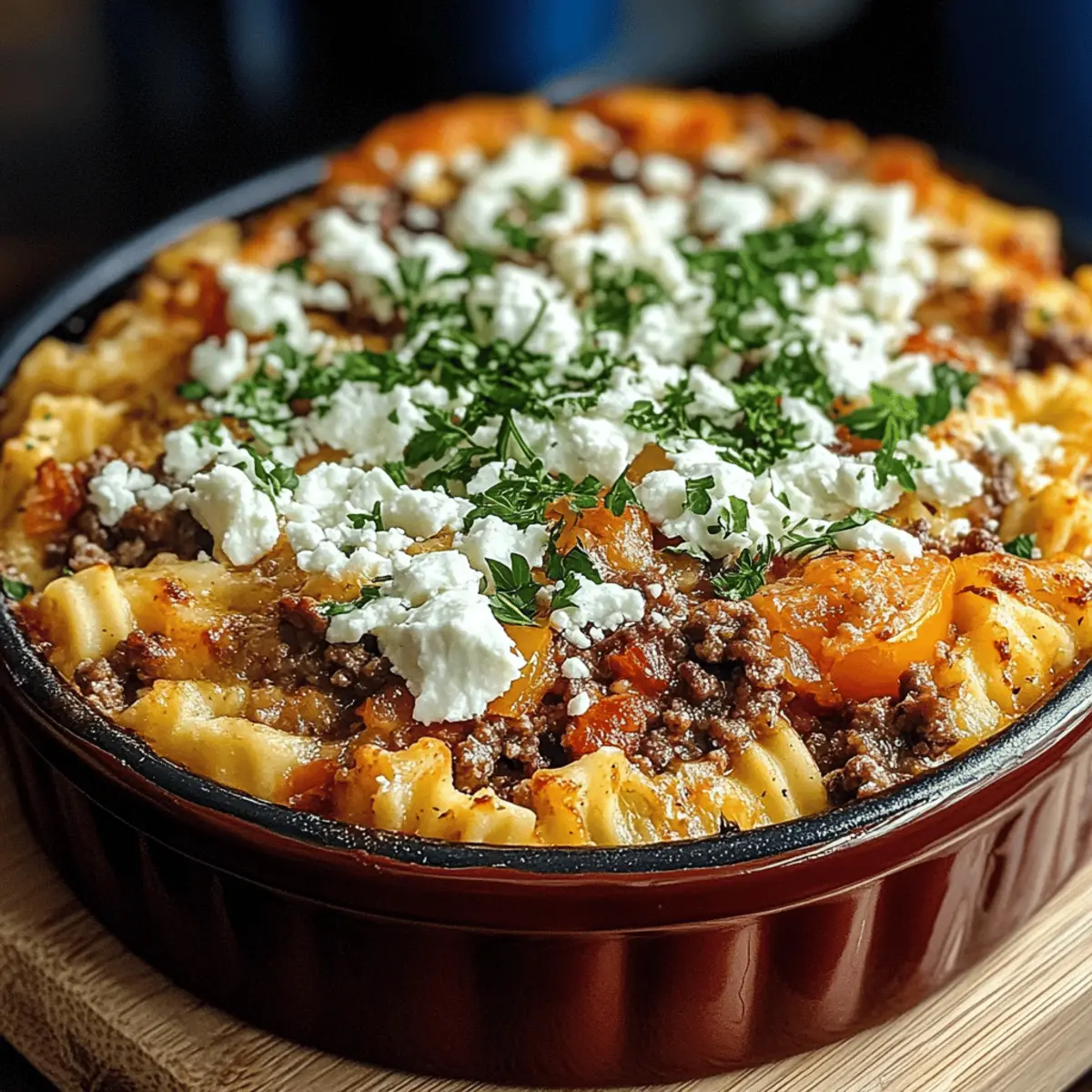 Griechischer Hackauflauf Kritharaki Feta