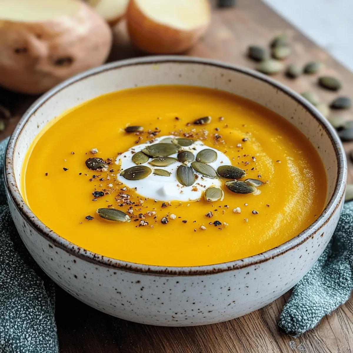 Pumpkin soup with potatoes and carrots