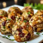 Einfaches Rezept für Cranberry-Putenfüllungsbällchen