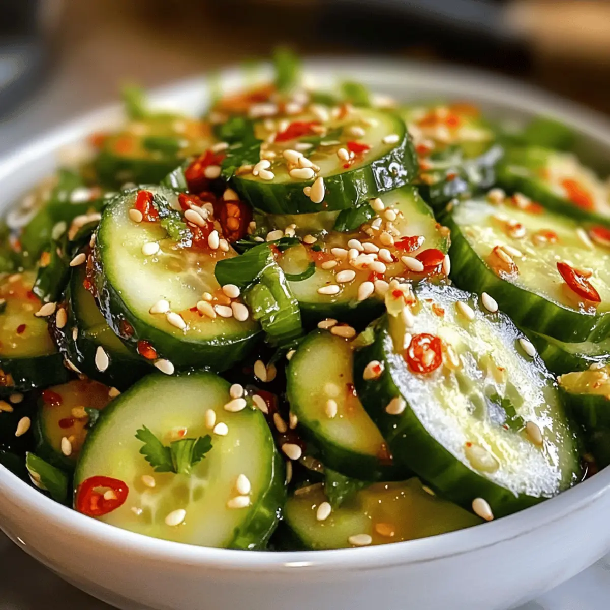 Asian cucumber salad with chili & sesame