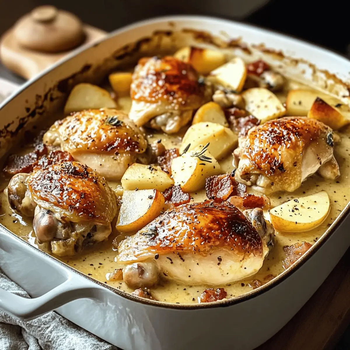 Französisches Apfelwein-Huhn